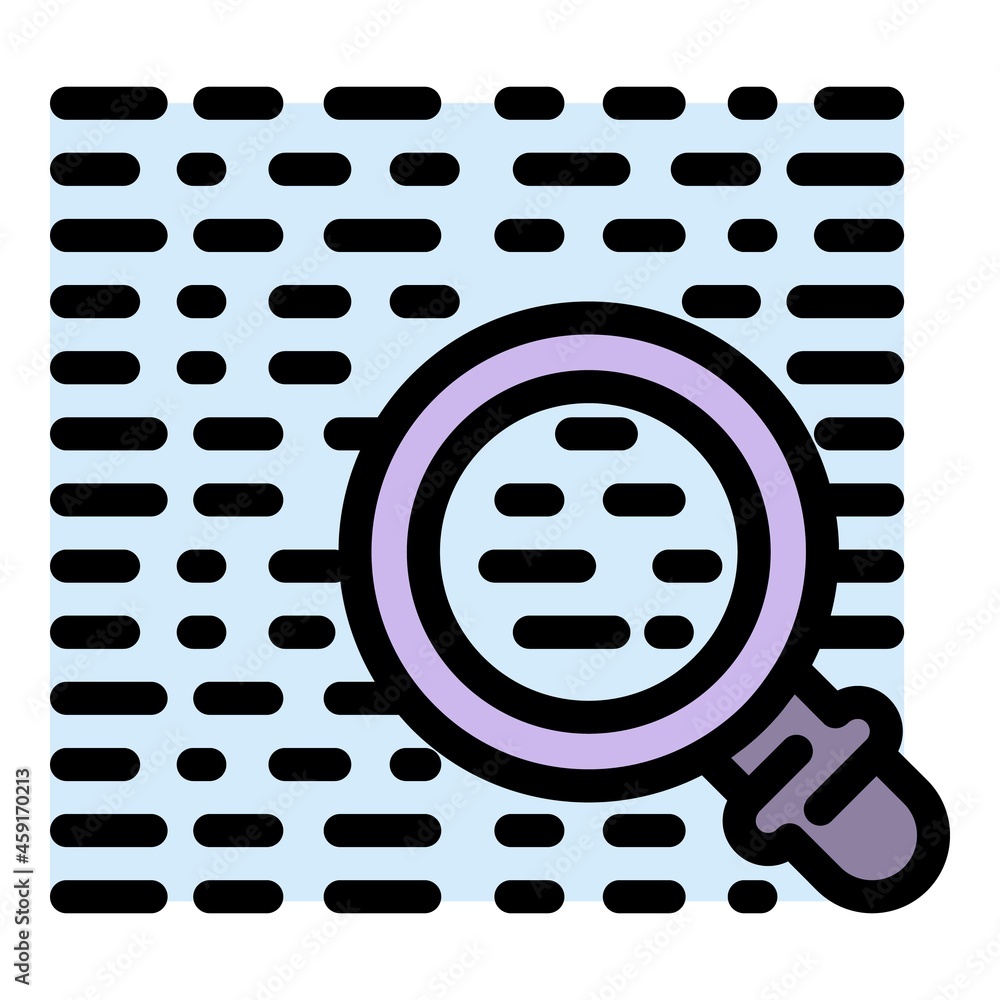 Poster fraud magnifier search icon. outline fraud magnifier search vector icon color flat isolated