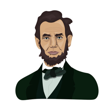 Abraham Lincoln, American politician, vector portrait