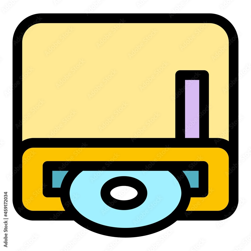 Poster portable disk writer icon. outline portable disk writer vector icon color flat isolated