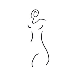 silhouette of a woman line illustration 