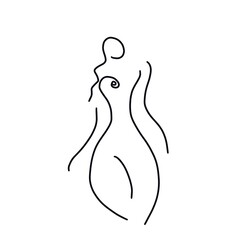 silhouette of a woman line art illustration 