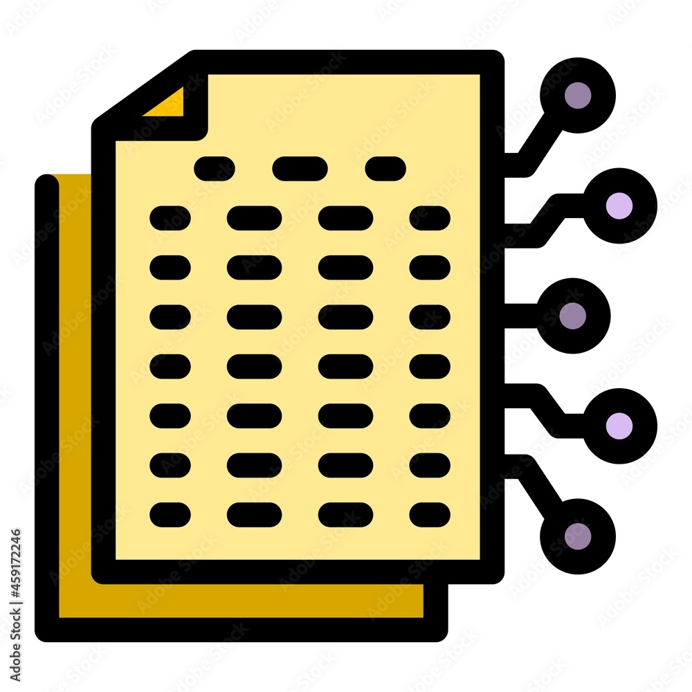 Poster digital data icon. outline digital data vector icon color flat isolated