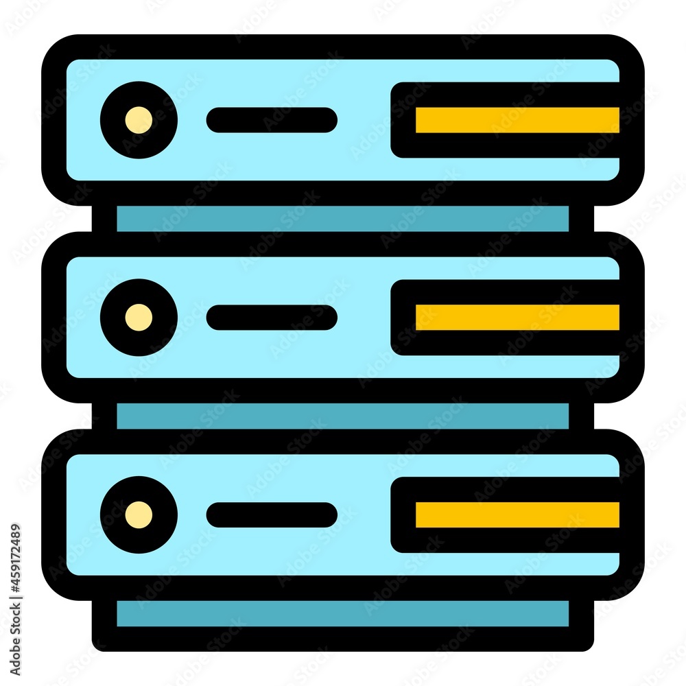 Poster modern server icon. outline modern server vector icon color flat isolated
