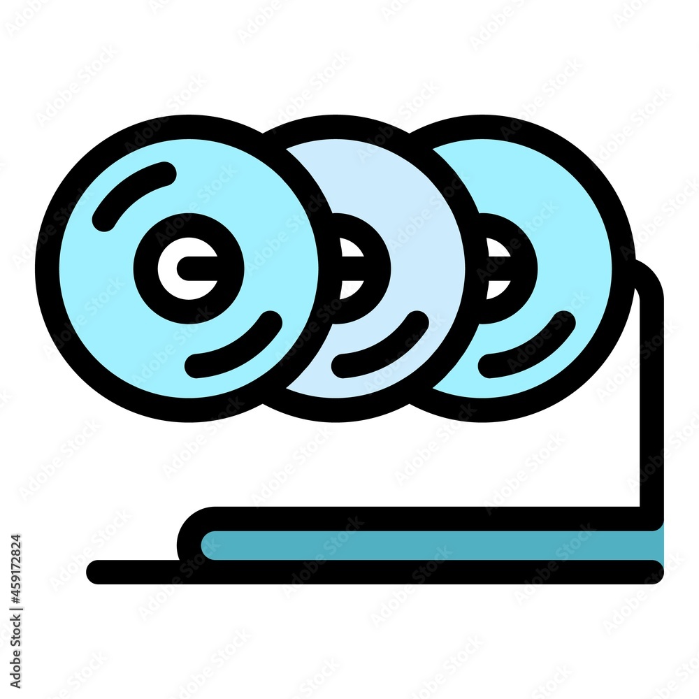 Poster cd data stand icon. outline cd data stand vector icon color flat isolated