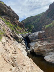 mountain waterfall in the canyon