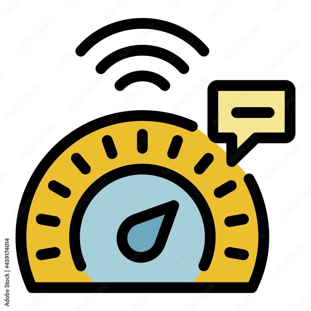 Poster smart ai speed control icon. outline smart ai speed control vector icon color flat isolated