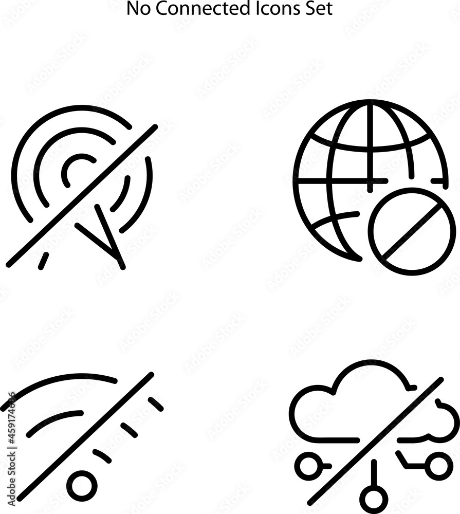 Aufkleber no connection icons set isolated on white background. no connection icon trendy and modern no connec