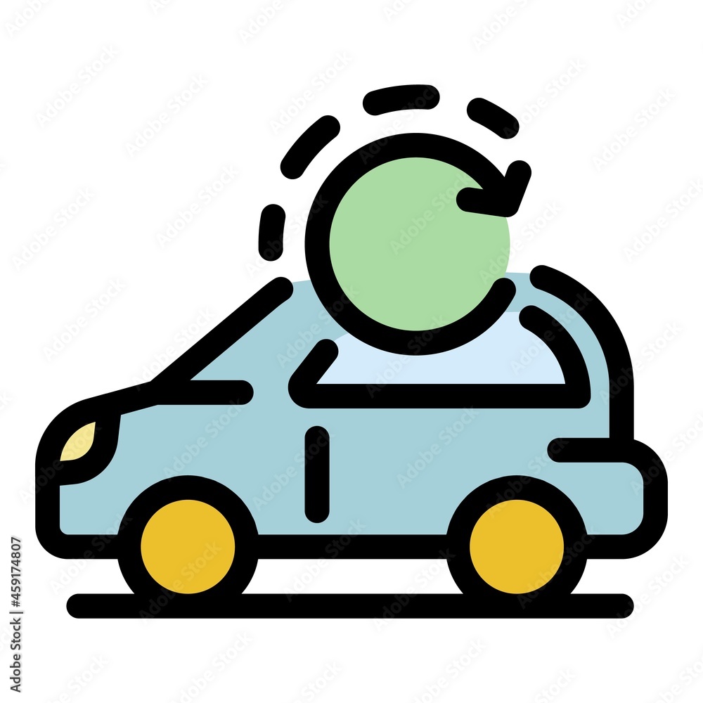 Poster reload smart car icon. outline reload smart car vector icon color flat isolated