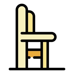 Feeding chair icon. Outline feeding chair vector icon color flat isolated