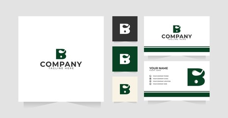 Letter B golf logo design template