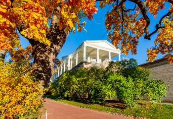 Catherine park in golden fall, Tsarskoe Selo (Pushkin), Saint Petersburg, Russia