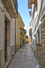 Fototapeta premium A narrow street in Monteroduni, a medieval town of Molise region, Italy.