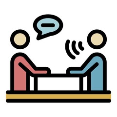 Medical consultation icon. Outline medical consultation vector icon color flat isolated