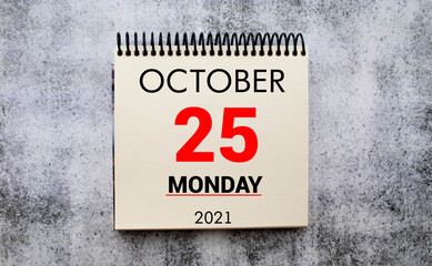 Save the Date written on a calendar - October 25