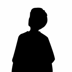 a boy head silhouette vector