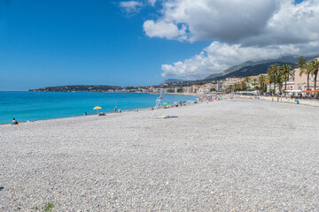 The beach of Menton in France