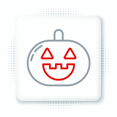 Line Pumpkin icon isolated on white background. Happy Halloween party. Colorful outline concept. Vector