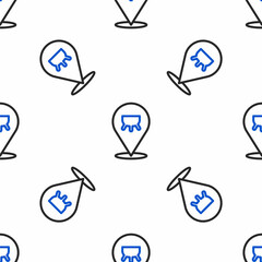 Line Udder icon isolated seamless pattern on white background. Colorful outline concept. Vector