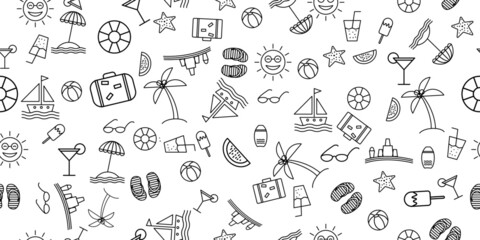 Pattern for packaging Summer, Beach, Vacation