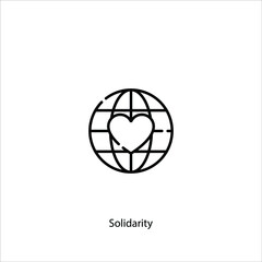 Solidarity icon vector icon.Editable stroke.linear style sign for use web design and mobile apps,logo.Symbol illustration.Pixel vector graphics - Vector 