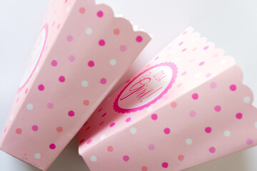 pink gift box - girl baby shower