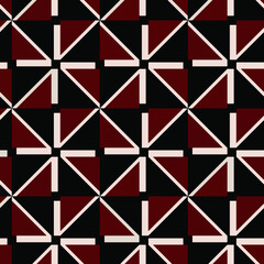 Geometric black and red design lining pattern