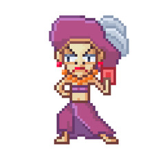 Fototapeta premium Pixel Illustration of Caribbean witch 