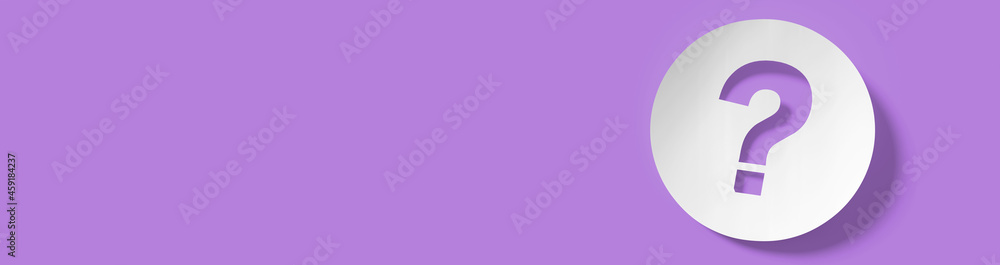 Poster question mark in front of a red color wall background. business support concept - 3d rendering.