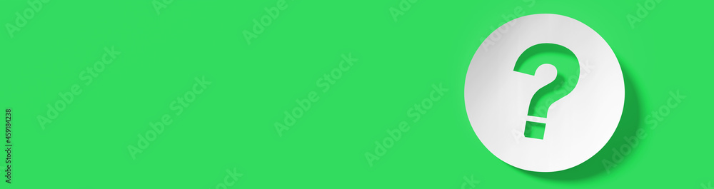 Poster question mark in front of a red color wall background. business support concept - 3d rendering.