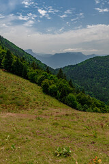 Fototapeta premium View of Bauges Massif from the Buffaz pass in the french Alps