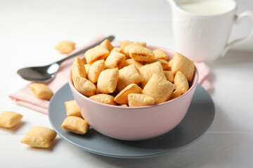 Stuffed corn pads for breakfast on the table close-up
