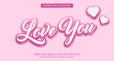 Editable text style effect - love text style