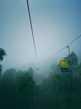 Chair lift in the mountains of Pakistan, Patriata