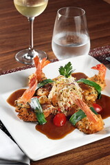 Mexican-style shrimp breaded