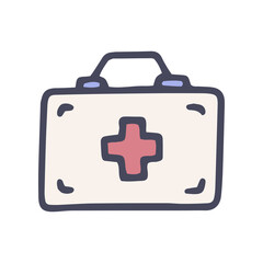 medicine chest color vector doodle simple icon