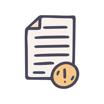 mistake in document color vector doodle simple icon
