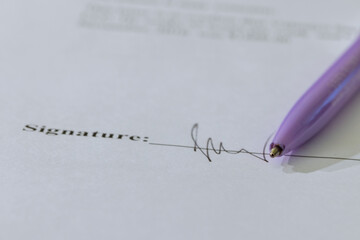 Filling in application form document applying contract signing