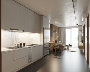 3d render of modern home interior