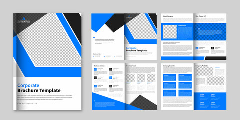 business brochure template design, 8 page corporate brochure layout, minimal business brochure template design, Proposal project, booklet, company profile, annual report