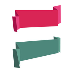 origami shape square ribbon banner template, perfect for flyer designs, presentations or more