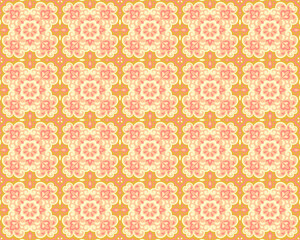 Azulejos ceramic tile design. Talavera tracery motif. Unique creative endless fill swatch. Portuguese, Spanish, Mexican, Brazilian folklore ornament. Ethnic style vector hand drawn seamless pattern.