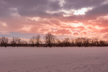 Winter wonderland scene and landscape Ontario Canada