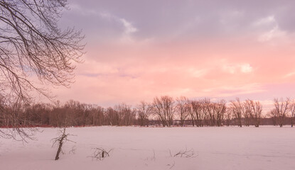 Winter wonderland scene and landscape Ontario Canada