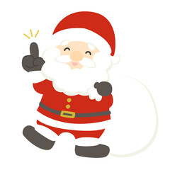 人差し指を立てるサンタクロースのイラスト
