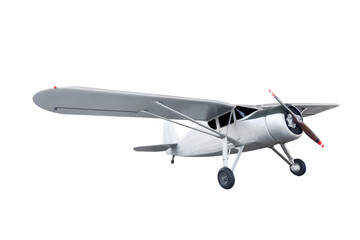 Retro style biplane isolated on white background with clipping path