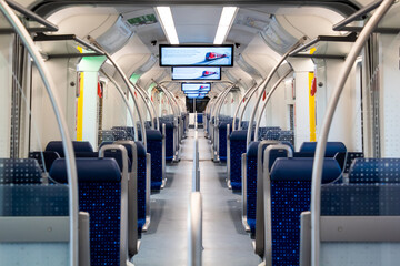 Naklejka premium Munich, Germany Metro Train car interior 