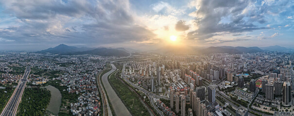 Aerial View of the city of Putian