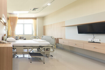 Recovery room with medical equipped in a hospital