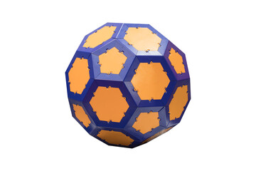 Fototapeta premium Wireframe mesh polygonal sphere. Network hexagonal structure. isolated on white background with clipping path.