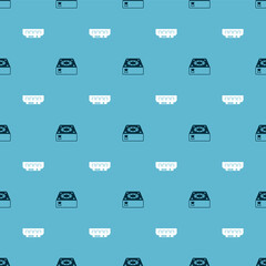Set Computer cooler and RAM, random access memory on seamless pattern. Vector